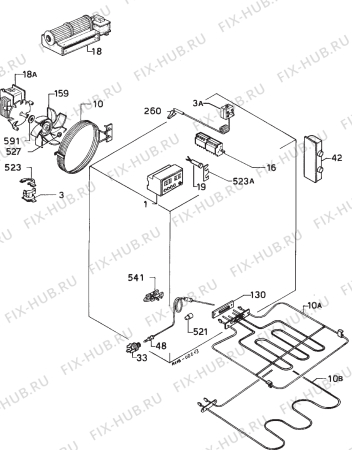 Взрыв-схема плиты (духовки) Zanussi FBI533SS - Схема узла Electrical equipment 268