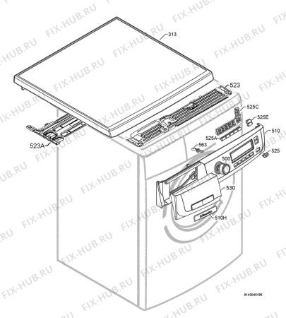 Взрыв-схема стиральной машины Electrolux EWF1282G - Схема узла Command panel 037