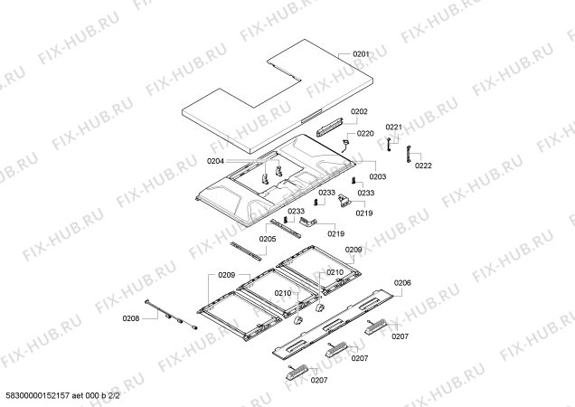 Взрыв-схема вытяжки Bosch DWB09U151 - Схема узла 02