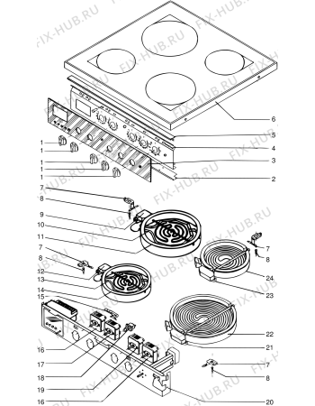 Взрыв-схема плиты (духовки) SCHOLTES C816HWHCE (F013978) - Схема узла