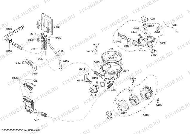 Схема №6 SHE33M02UC с изображением Регулировочный узел для электропосудомоечной машины Bosch 00665315