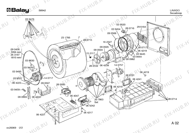 Схема №2 S8942 с изображением Шланг для электросушки Bosch 00064218