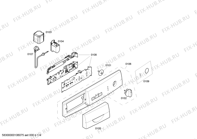 Схема №4 WFC1262BY Maxx4 WFC1262 с изображением Панель управления для стиралки Bosch 00434542