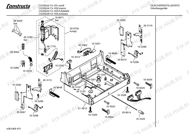 Схема №5 CG330J2 с изображением Переключатель для посудомойки Bosch 00169213