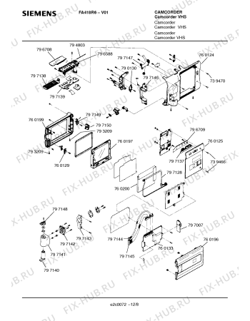 Схема №10 FA418R6 с изображением Набор кнопок для жк-телевизора Siemens 00797137