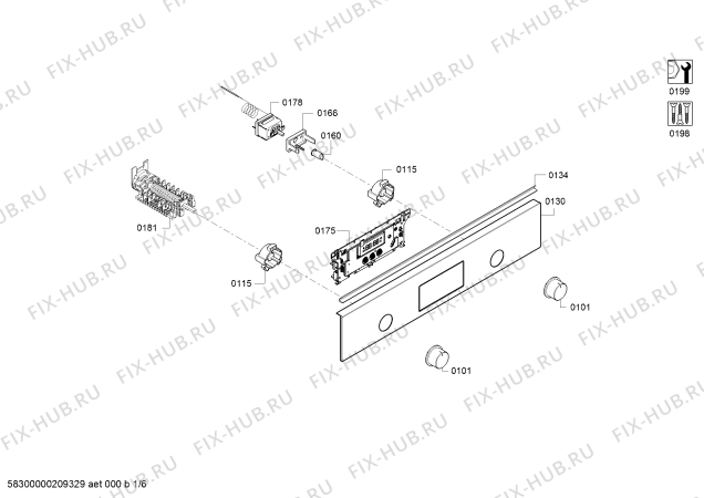 Схема №6 HAF113BR0 с изображением Переключатель режимов для электропечи Bosch 10007629