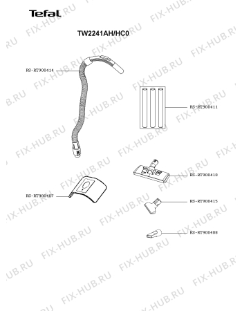 Взрыв-схема пылесоса Tefal TW2241AH/HC0 - Схема узла 0P004935.6P2