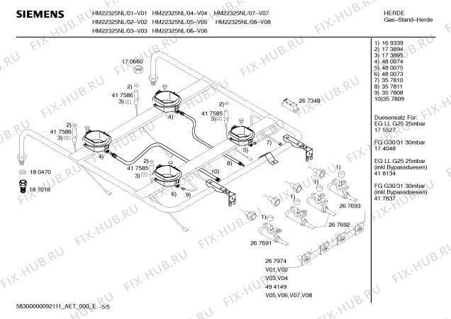 Схема №5 HM22325NL Siemens с изображением Инструкция по эксплуатации для электропечи Siemens 00586262