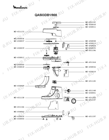 Схема №6 QA503DB1/900 с изображением Элемент корпуса для кухонного комбайна Moulinex MS-651138