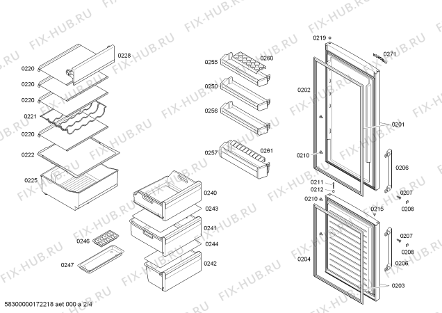 Взрыв-схема холодильника Bosch KGN39VW23 - Схема узла 02