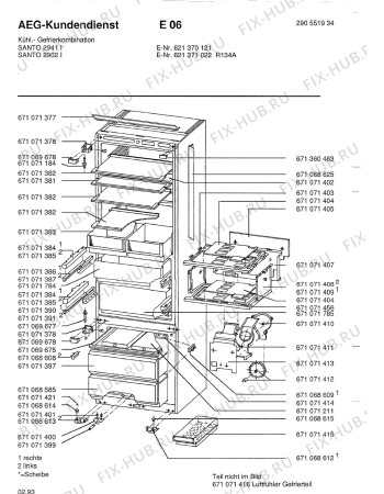 Взрыв-схема холодильника Aeg SAN2902 I - Схема узла Housing 001