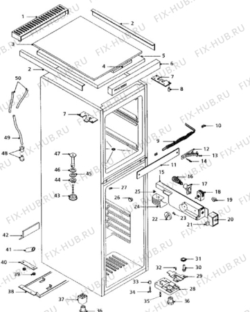 Взрыв-схема холодильника Tricity Bendix CDP81AL - Схема узла Cabinet + furniture (extra)