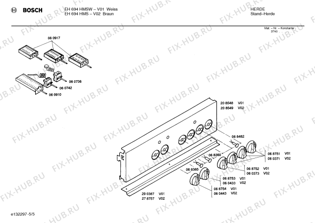 Схема №5 HS9104 с изображением Варочная панель для духового шкафа Bosch 00091301