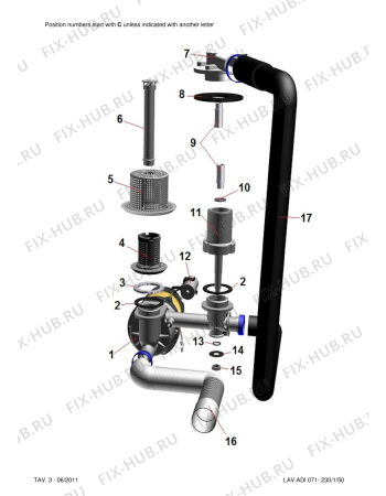 Взрыв-схема посудомоечной машины Whirlpool ADI071 (F100983) - Схема узла