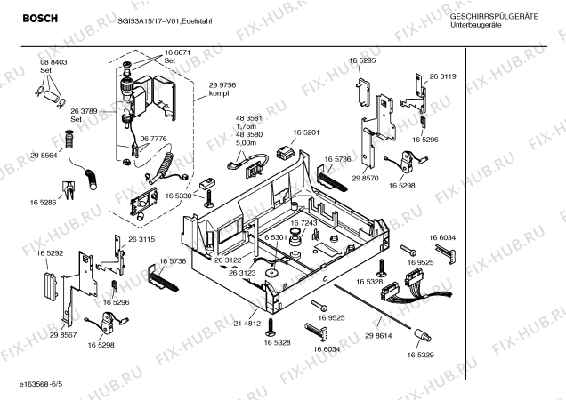 Взрыв-схема посудомоечной машины Bosch SGI53A15 - Схема узла 05