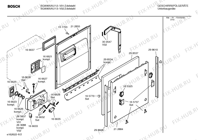 Схема №6 SGI6905AU с изображением Инструкция по эксплуатации для посудомойки Bosch 00521318