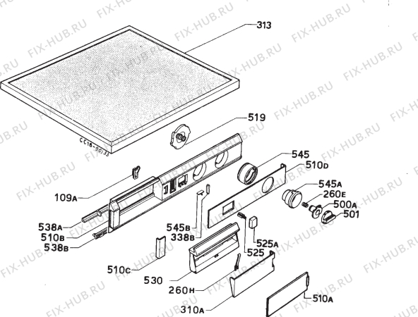 Взрыв-схема стиральной машины Zanussi FL1022W - Схема узла Command panel 037