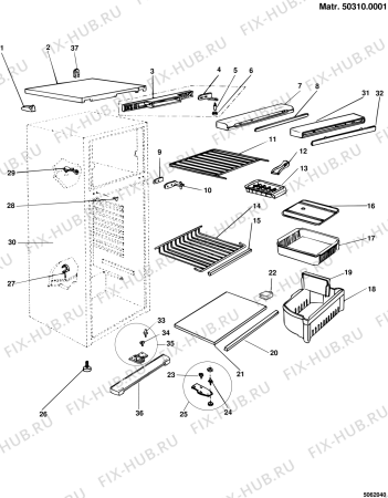 Схема №3 TDFP331ES (F004405) с изображением Дверка для холодильной камеры Indesit C00032831