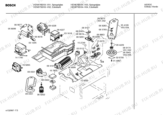 Схема №7 HEN870B с изображением Инструкция по эксплуатации для плиты (духовки) Bosch 00523578
