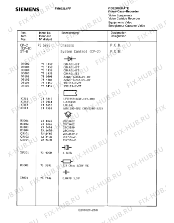 Схема №22 FM632L4FF с изображением Сервисная инструкция для видеоаппаратуры Siemens 00535393