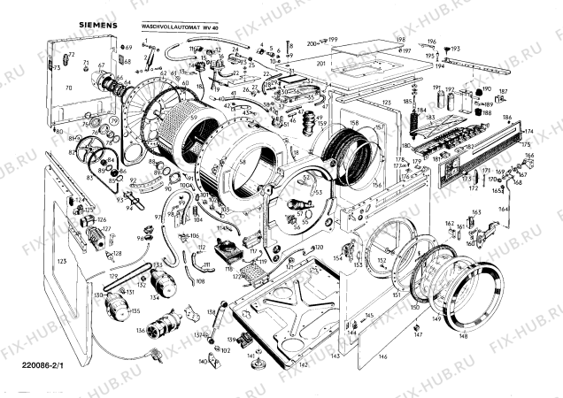 Схема №2 WV40 с изображением Шланг для стиральной машины Siemens 00102215