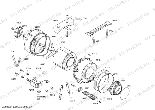 Схема №4 4TS718E TS718 с изображением Ручка выбора программ для стиралки Bosch 00423054