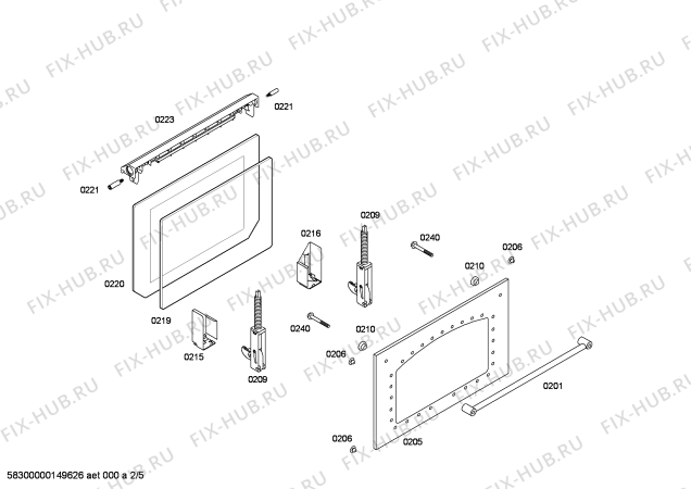 Схема №4 HBA23RN61 H.bosch.2D.BN2_nostalg.AC.full glass.ngr с изображением Внешняя дверь для электропечи Bosch 00685757