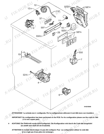 Взрыв-схема стиральной машины Aeg L60610 - Схема узла Electrical equipment 268