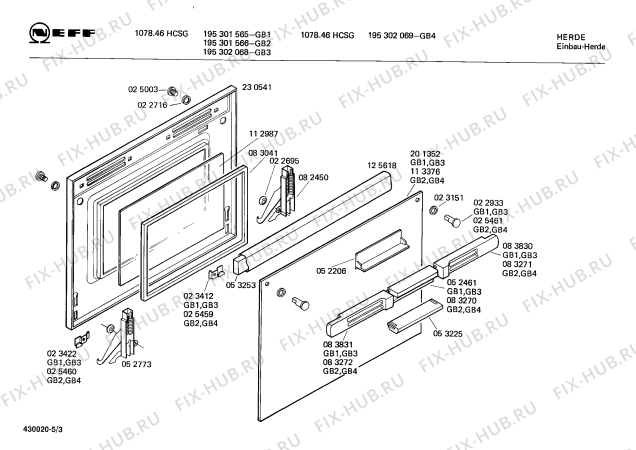 Схема №5 195302069 1078.46HCSG с изображением Переключатель для плиты (духовки) Bosch 00025875