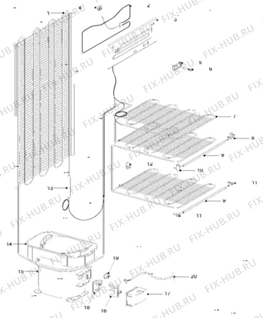 Взрыв-схема холодильника Electrolux ER2346B - Схема узла Cooling system 017