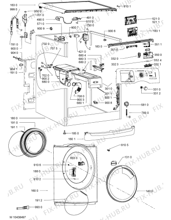 Схема №2 BA 7011 WA++AB с изображением Рукоятка для стиралки Whirlpool 481010404517