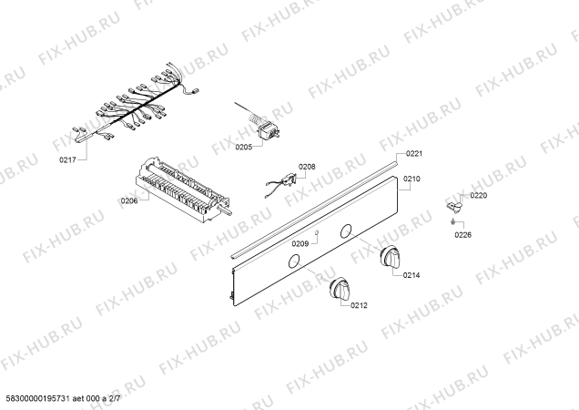 Взрыв-схема плиты (духовки) Bosch HCA628221U Bosch - Схема узла 02