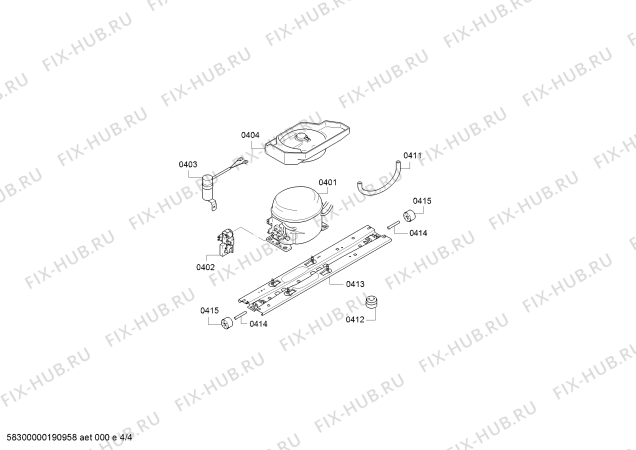 Взрыв-схема холодильника Bosch KGN36NK2AR, Bosch - Схема узла 04
