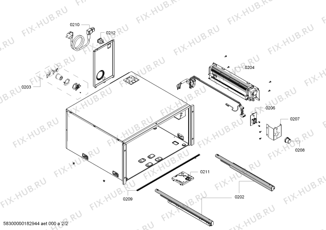Взрыв-схема плиты (духовки) Bosch BID630NS1 - Схема узла 02