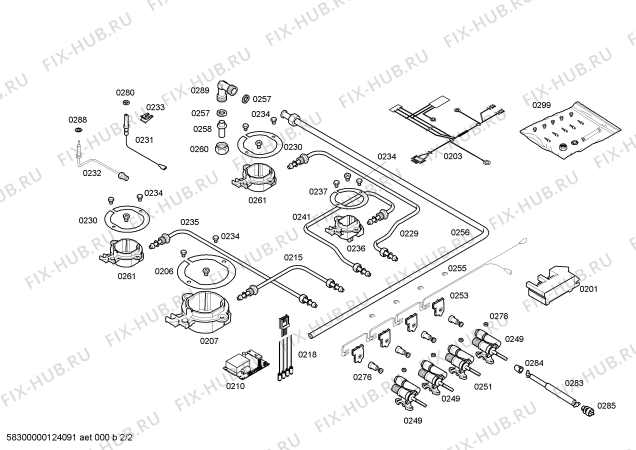 Взрыв-схема плиты (духовки) Neff M3126N1 4G FLAME NE60OVEN - Схема узла 02