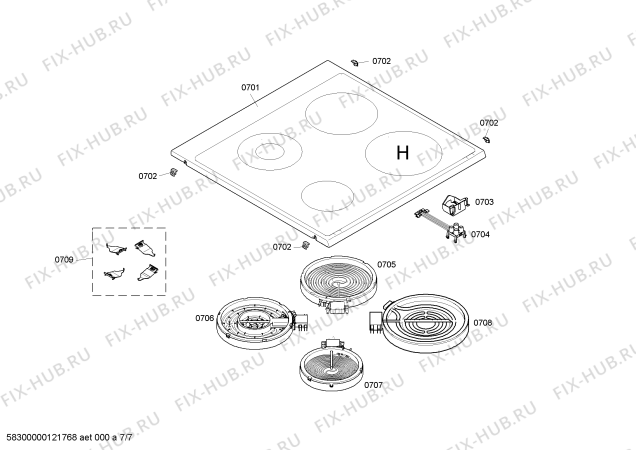 Схема №6 HL653240F с изображением Стеклокерамика для духового шкафа Siemens 00476447