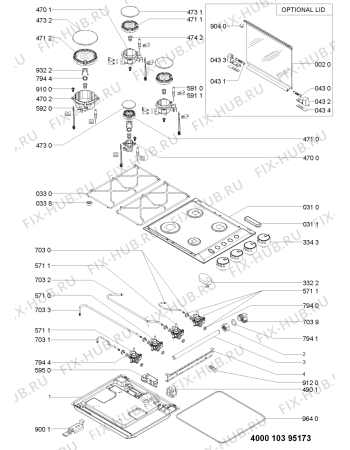 Схема №1 AKS 370/IX с изображением Свеча для плиты (духовки) Whirlpool 481061522092