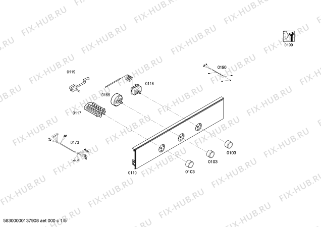 Схема №4 3HB503X с изображением Ручка выбора программ для электропечи Bosch 00615703