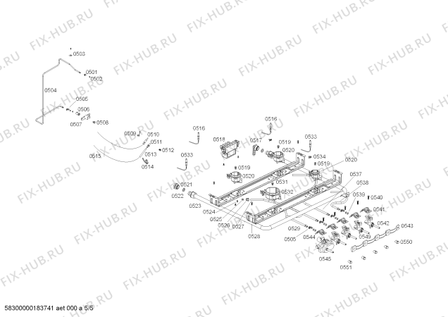 Схема №4 HSG44I22SC COCINA BOSCH PRO6400 INOX L60 220V/50-60Hz с изображением Кабель для электропечи Bosch 00772274