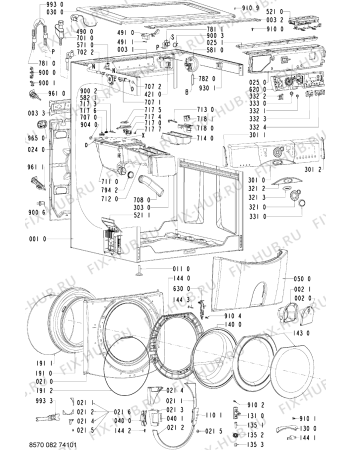 Схема №2 AWM 8700-ROK с изображением Обшивка для стиральной машины Whirlpool 480111100706