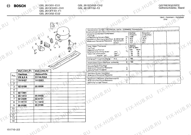 Взрыв-схема холодильника Bosch GSL2613 - Схема узла 02