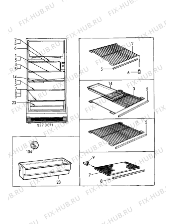 Взрыв-схема холодильника Electrolux ER2604C - Схема узла Internal parts