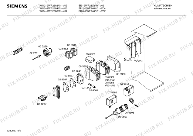Схема №1 2WP2302 с изображением Регулятор давления для стиралки Bosch 00069608