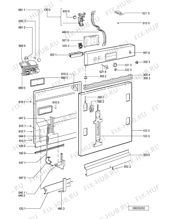 Схема №1 GSIS 6321/2 SW с изображением Обшивка для посудомоечной машины Whirlpool 481245373097