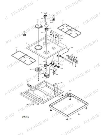 Схема №1 PTH1SW (F076852) с изображением Запчасть для плиты (духовки) Indesit C00287529