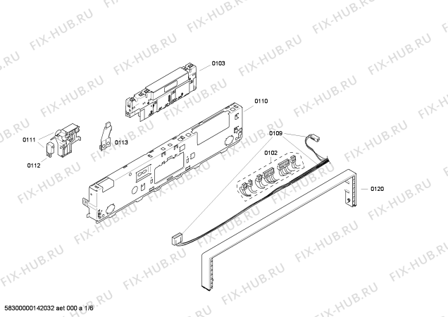 Схема №5 SE20T090EU с изображением Рамка для электропосудомоечной машины Siemens 00666075