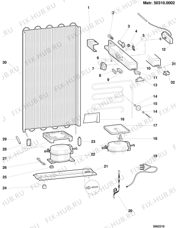 Взрыв-схема холодильника Ariston DE2861IT (F016082) - Схема узла