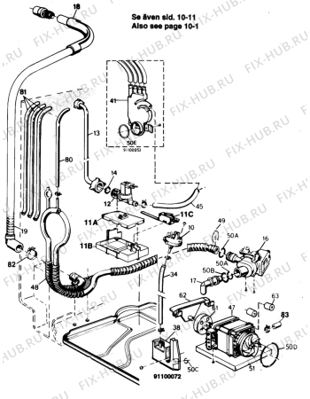 Взрыв-схема посудомоечной машины Elektra DC401-3 - Схема узла W20 Pump, Water softener
