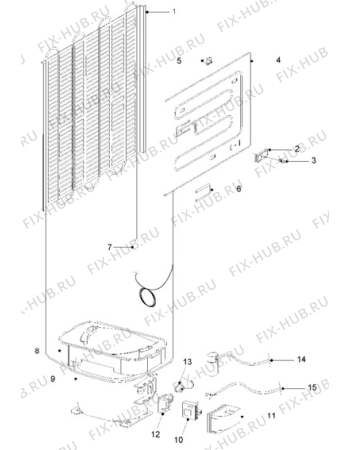 Взрыв-схема холодильника Quelle QL4E-RD - Схема узла Cooling system 017