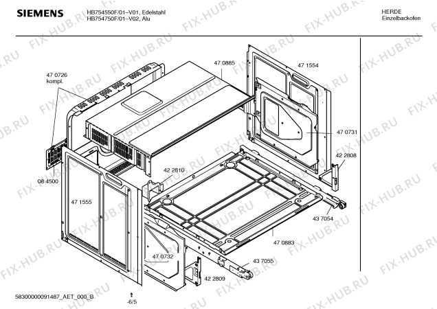 Схема №6 HB754750F с изображением Фронтальное стекло для плиты (духовки) Siemens 00471941